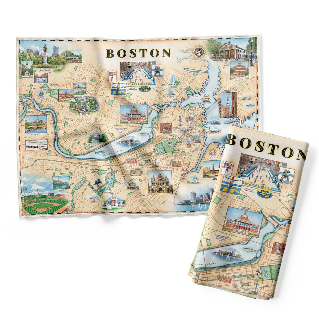 Boston Map Dish Towel