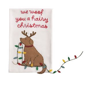 Hairy Christmas Pet Dangle Towel