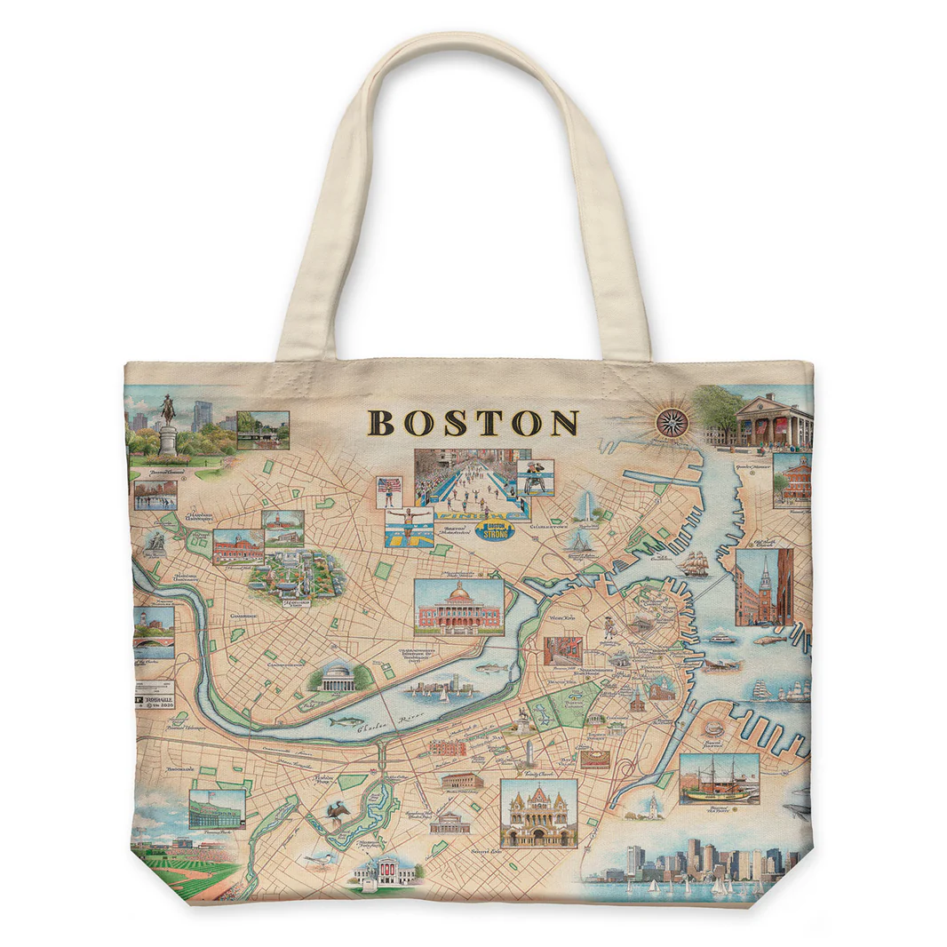 Boston Map Tote Bag