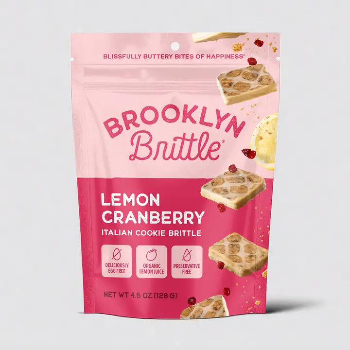 Italian Cookie Brittle – Lemon Cranberry | Pouch Bag