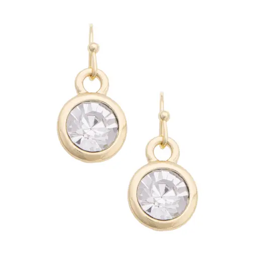 Daytona Bezel Earrings in Shiny Gold