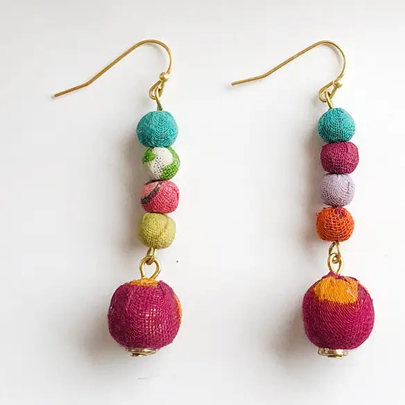 Dripping Kantha Earrings