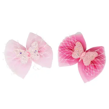 Glitter Butterfly Bow Hair Clip - Assorted Colors