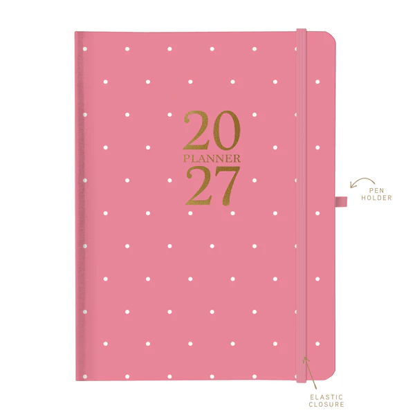 Pink Dots 18-Month Hardbound Planner