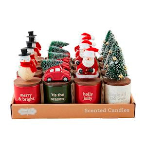 Christmas Bottle Brush Topper Candle