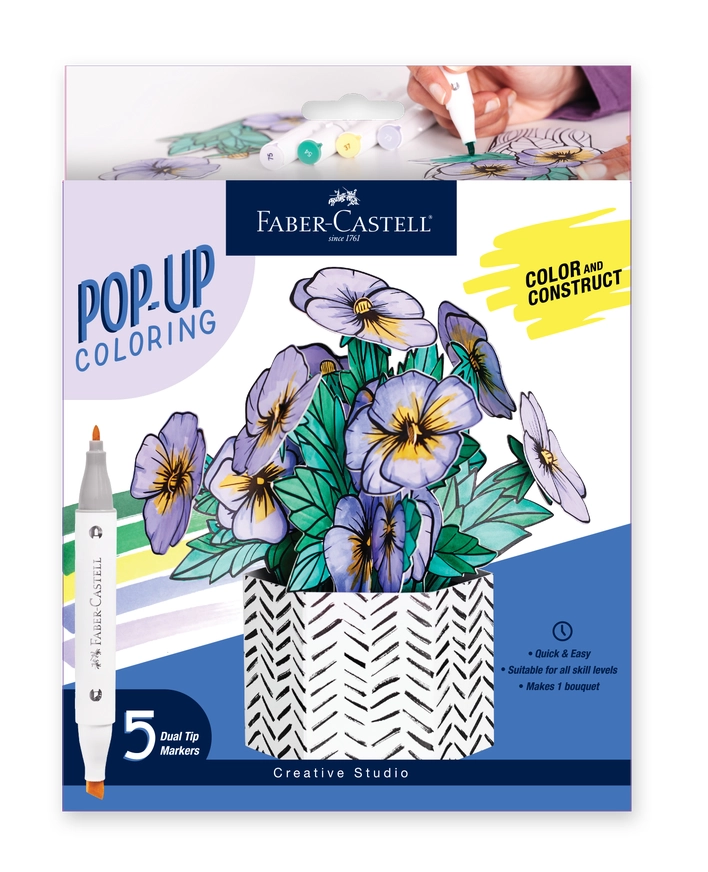 Pop Up Coloring Pansy Bouquet - Adult Coloring Craft