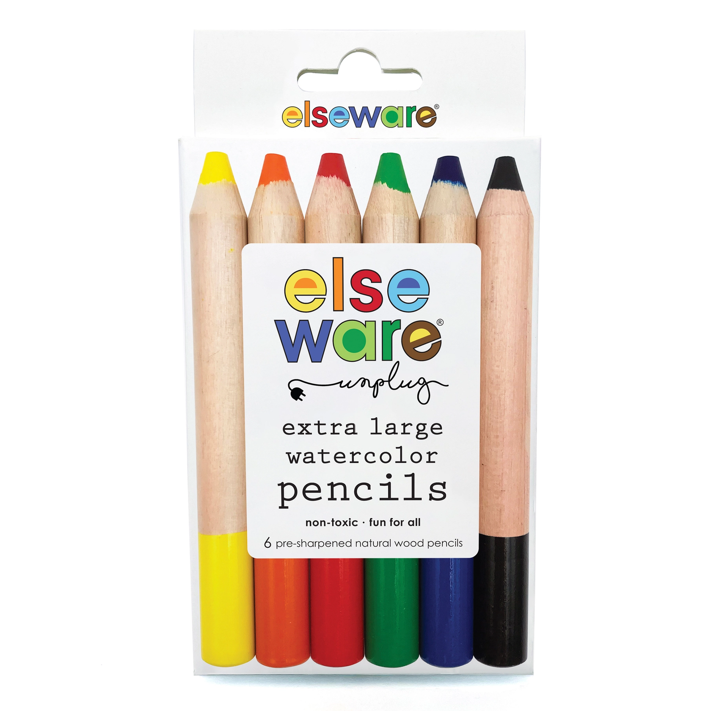 Extra-Large Watercolor Pencils - 6 Eco-Friendly Colors | without 12 jumbo pencil sharpeners