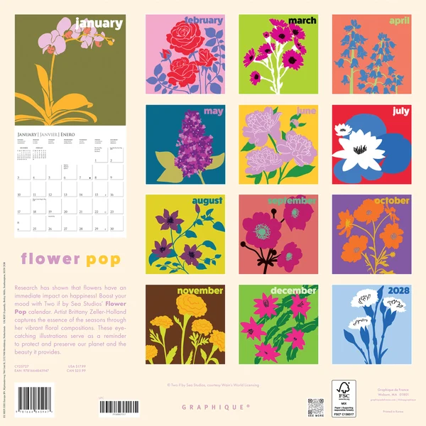 Flower Pop Wall Calendar