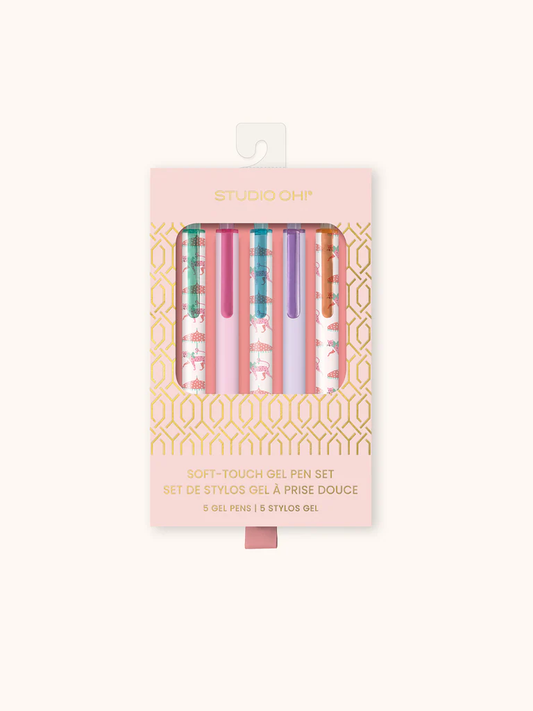 Leopard on Parade Soft-Touch Gel Pen Set
