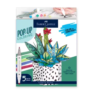 Pop Up Coloring Succulents Bouquet - Adult Coloring Craft