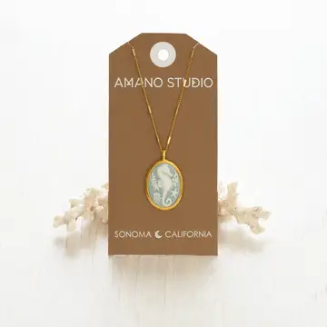 Seahorse Vintage Cameo Necklace