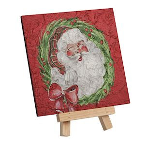 Santa Holiday Art Plaque