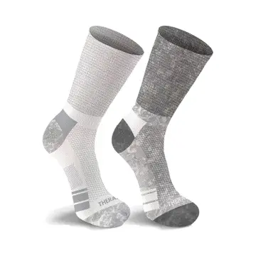 Non-Binding Loose Fit Cotton Diabetic Crew Socks (2 Pairs) - Assorted Colors