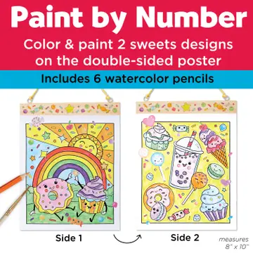 Paint by Numbers Hanging Wall Art Kit - Sweets
