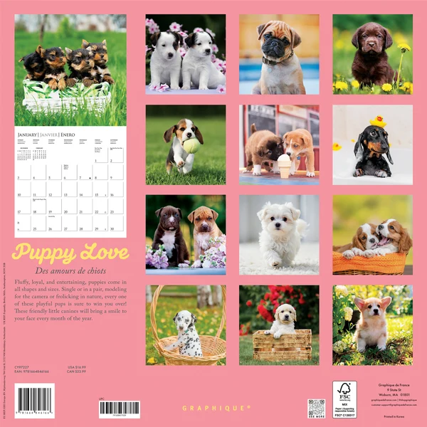Puppy Love Wall Calendar
