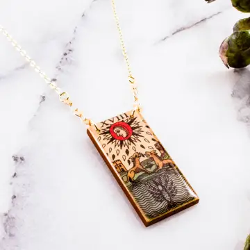 Vintage Italian Tarot Moon Necklace