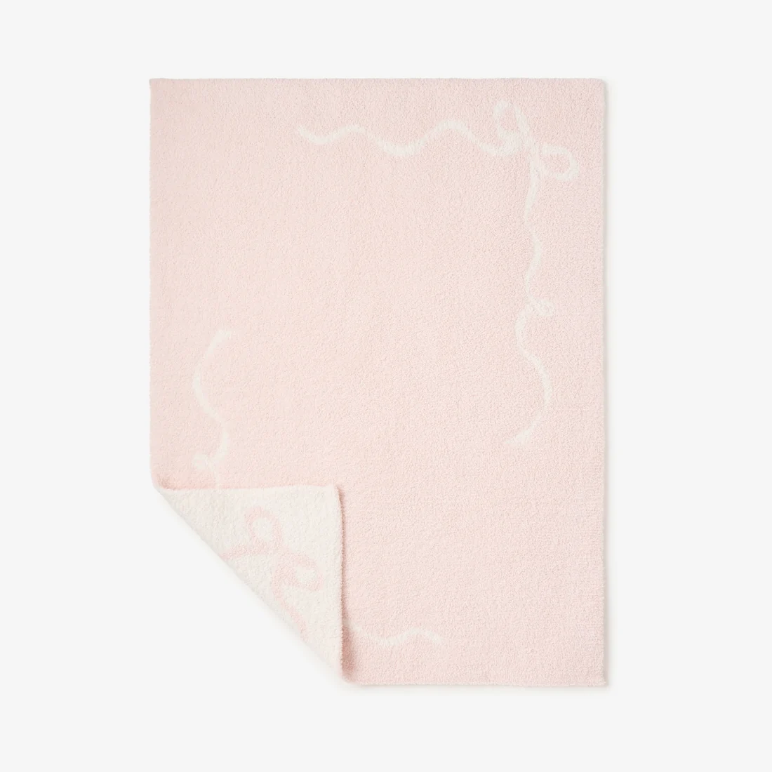 Pink Bows Chenille Knit Blanket 30"x40"