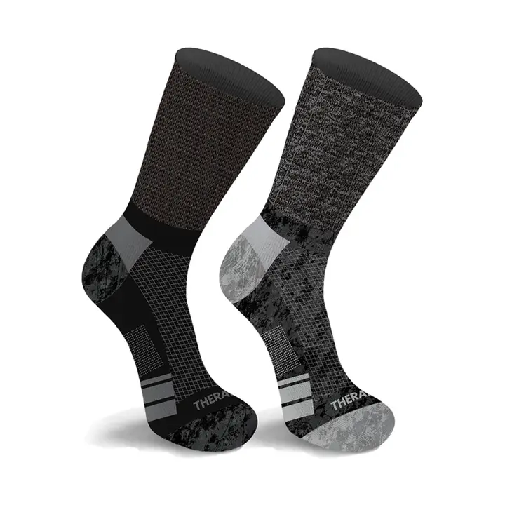 Non-Binding Loose Fit Cotton Diabetic Crew Socks (2 Pairs) - Assorted Colors