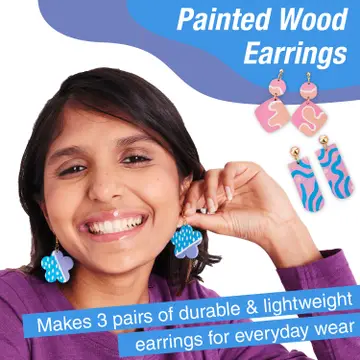 Painted Wood Earrings - Adult Craft Kit