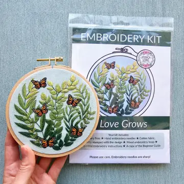 Love Grows Butterfly Hand Embroidery Kit