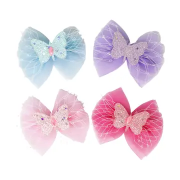 Glitter Butterfly Bow Hair Clip - Assorted Colors