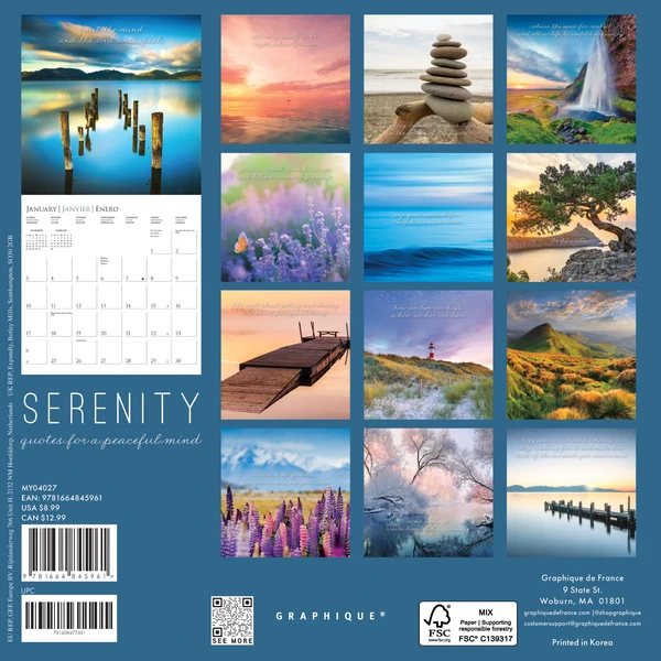 Serenity Mini Calendar