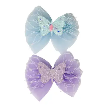 Glitter Butterfly Bow Hair Clip - Assorted Colors