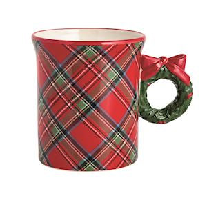 Wreath Tartan Figural Handle Mug