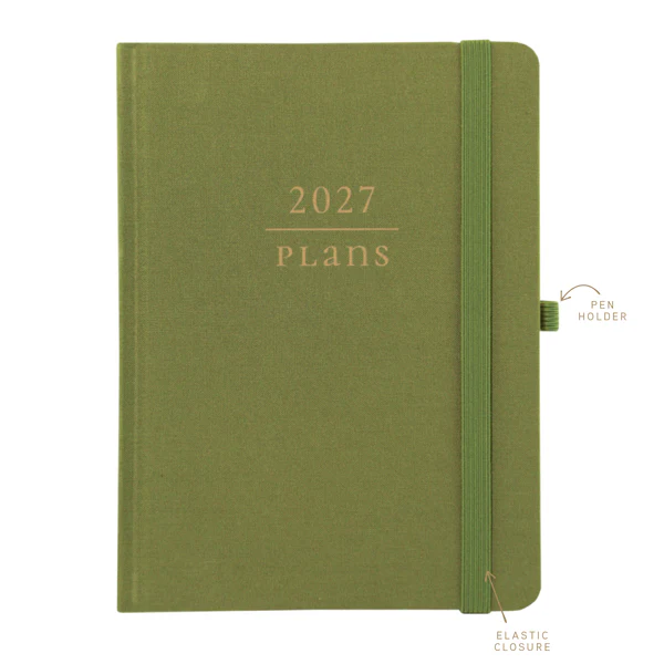 Sage 18-Month Fabric-Bound Planner