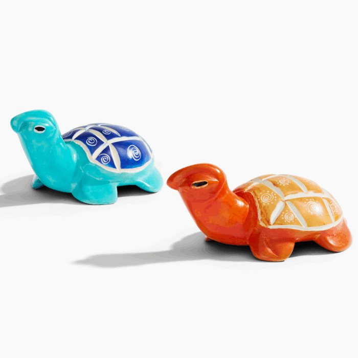 Hand-Carved Individual Soapstone Turtles - Assorted Colors