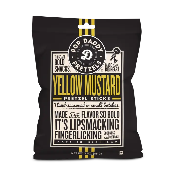 Seasoned Pretzels - 3oz - Yellow Mustard
