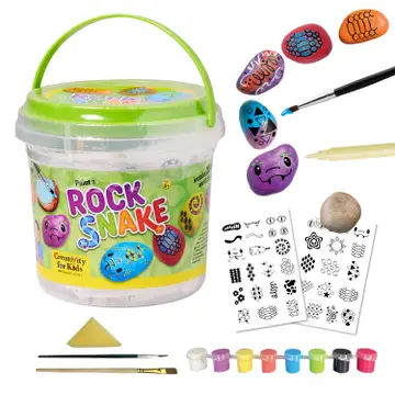 Rock Snake Bucket - Rock Painting Craft