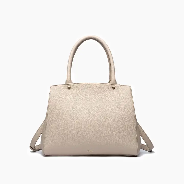 Poppy Bowtie Structured Top Handle Spring Shoulder Bag-  Beige