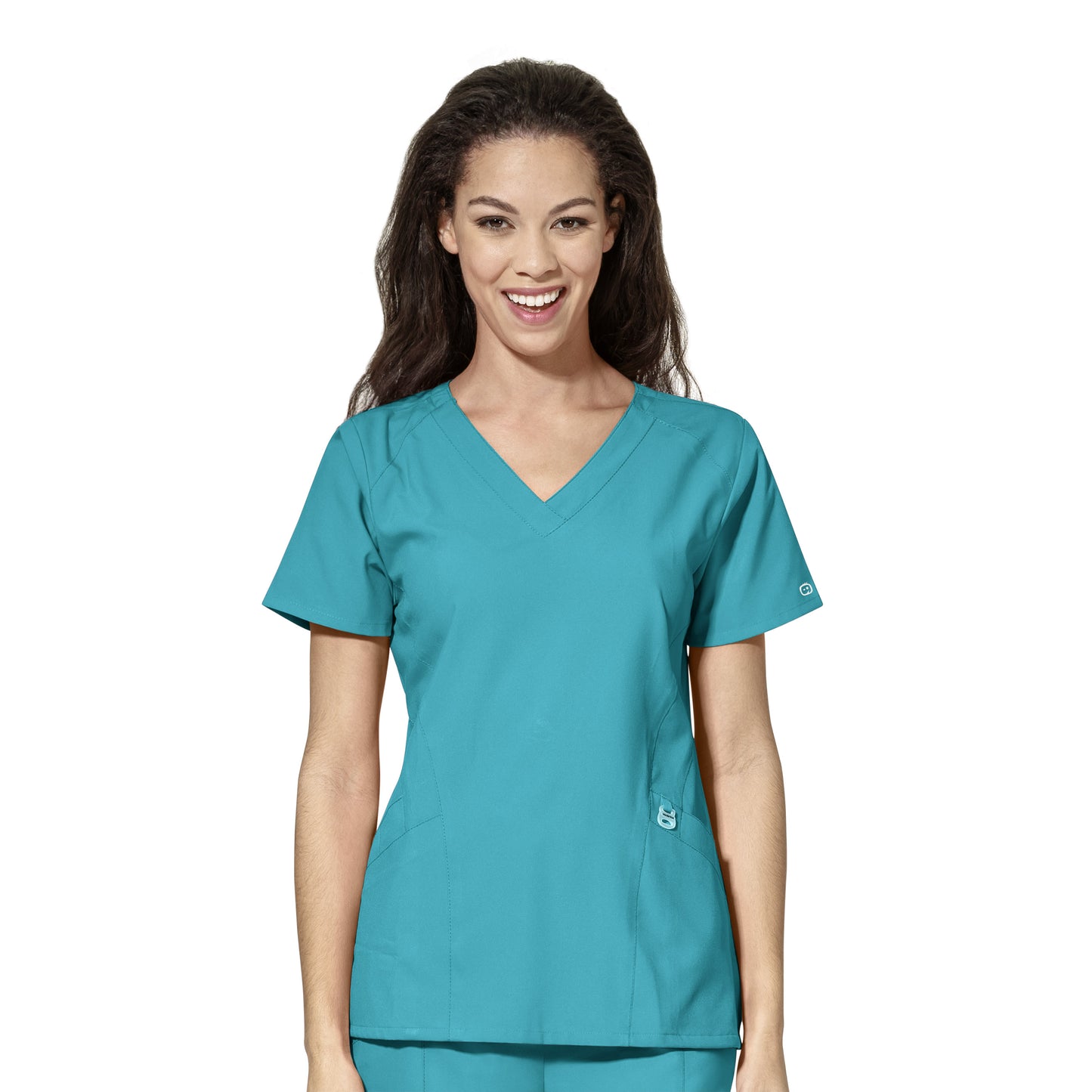 W123 Women's Stylized V-Neck Scrub Top