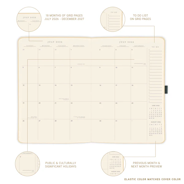 Apollo Collection Green 18-Month Vegan Leather Planner