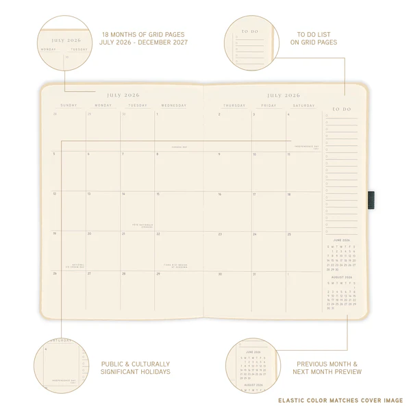 Stripes 18-Month Hardbound Planner