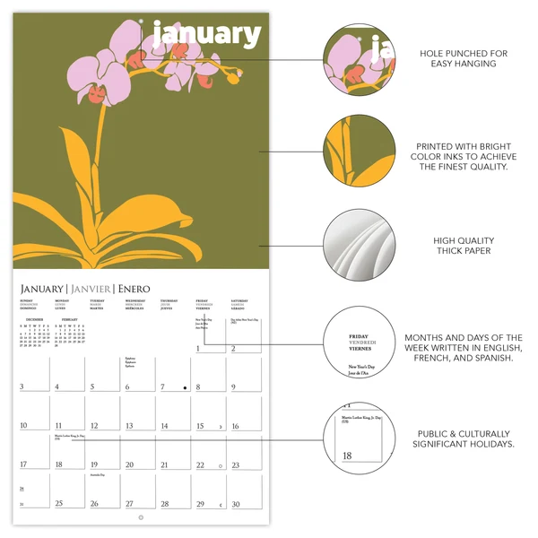 Flower Pop Wall Calendar