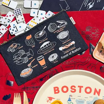 Boston Foodie Slim Pouch - Cotton Canvas, USA Made