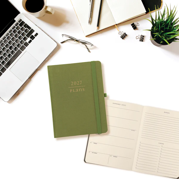 Sage 18-Month Fabric-Bound Planner