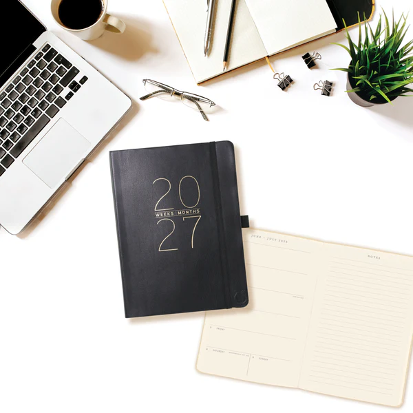 Apollo Collection Black 18-Month Vegan Leather Planner
