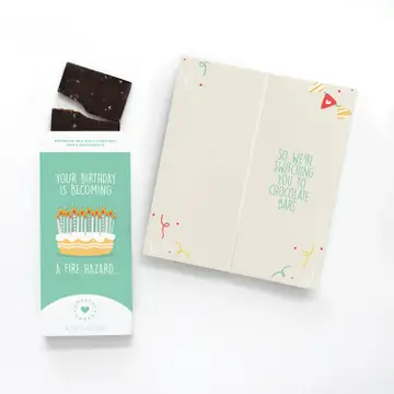 Happy Birthday Card - You're a Fire Hazard Chocolate Bar + Greeting Card