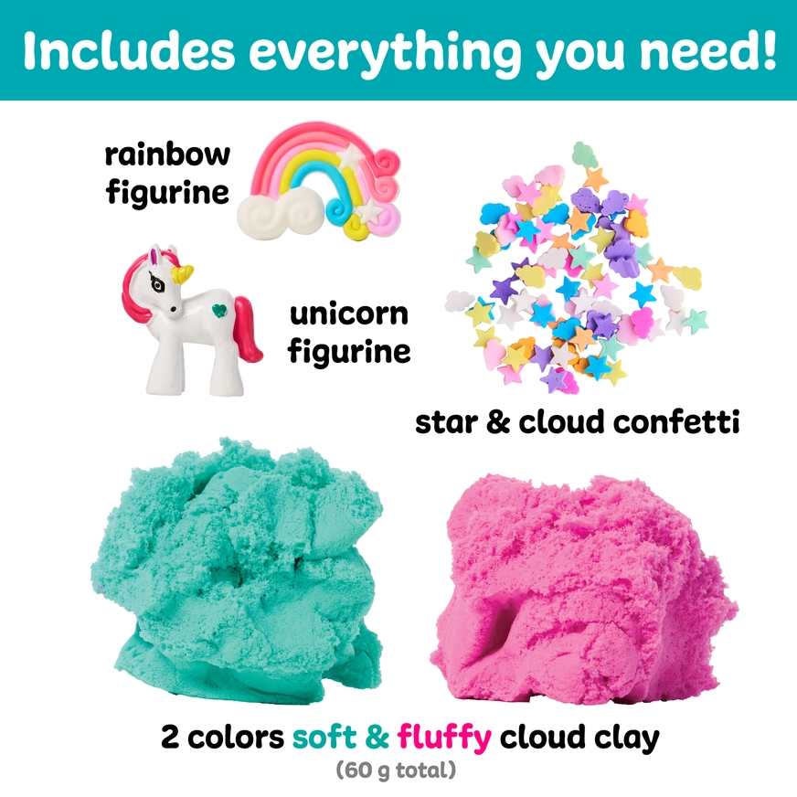 Sensory Mini Play Kit Jar with Cloud Clay - Unicorn Theme
