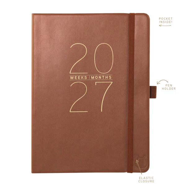 Apollo Collection Brown 18-Month Vegan Leather Planner