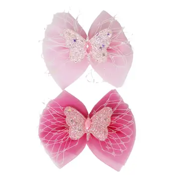 Glitter Butterfly Bow Hair Clip - Assorted Colors