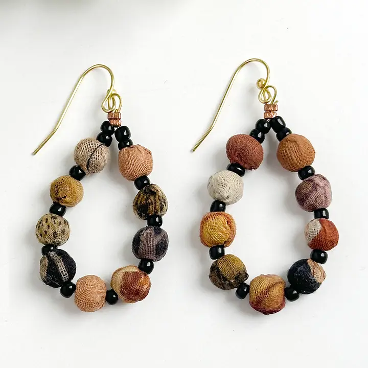 Kantha Desertscape Teardrop Earrings