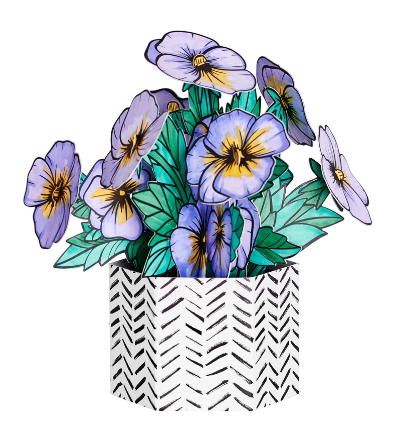 Pop Up Coloring Pansy Bouquet - Adult Coloring Craft