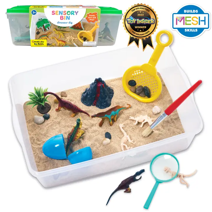 Sensory Bin Dinosaur Dig