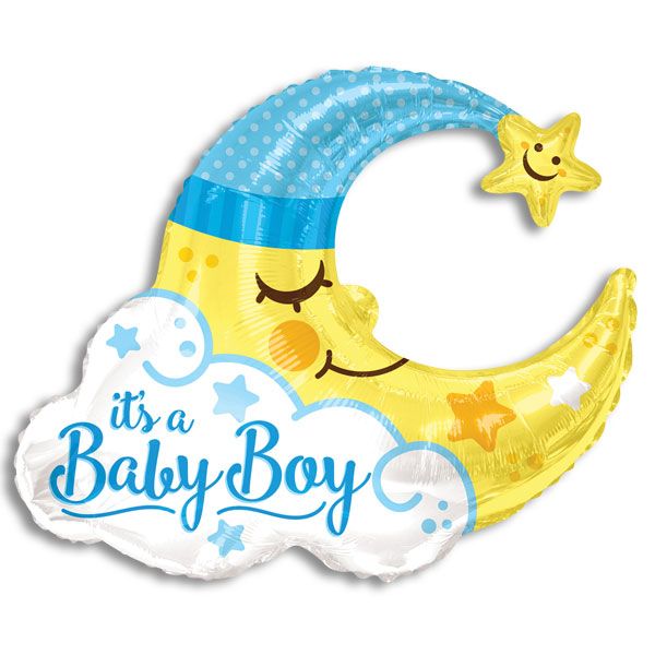 Baby Boy Jumbo Moon Balloon