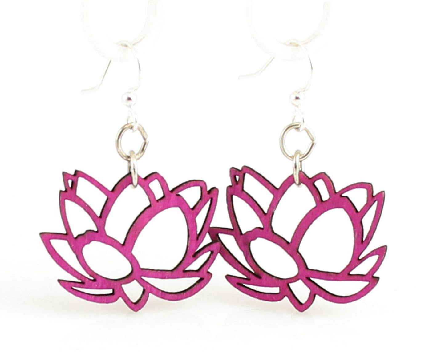 Lotus Blossoms Earrings: Fuschia~ Green Tree Jewelry
