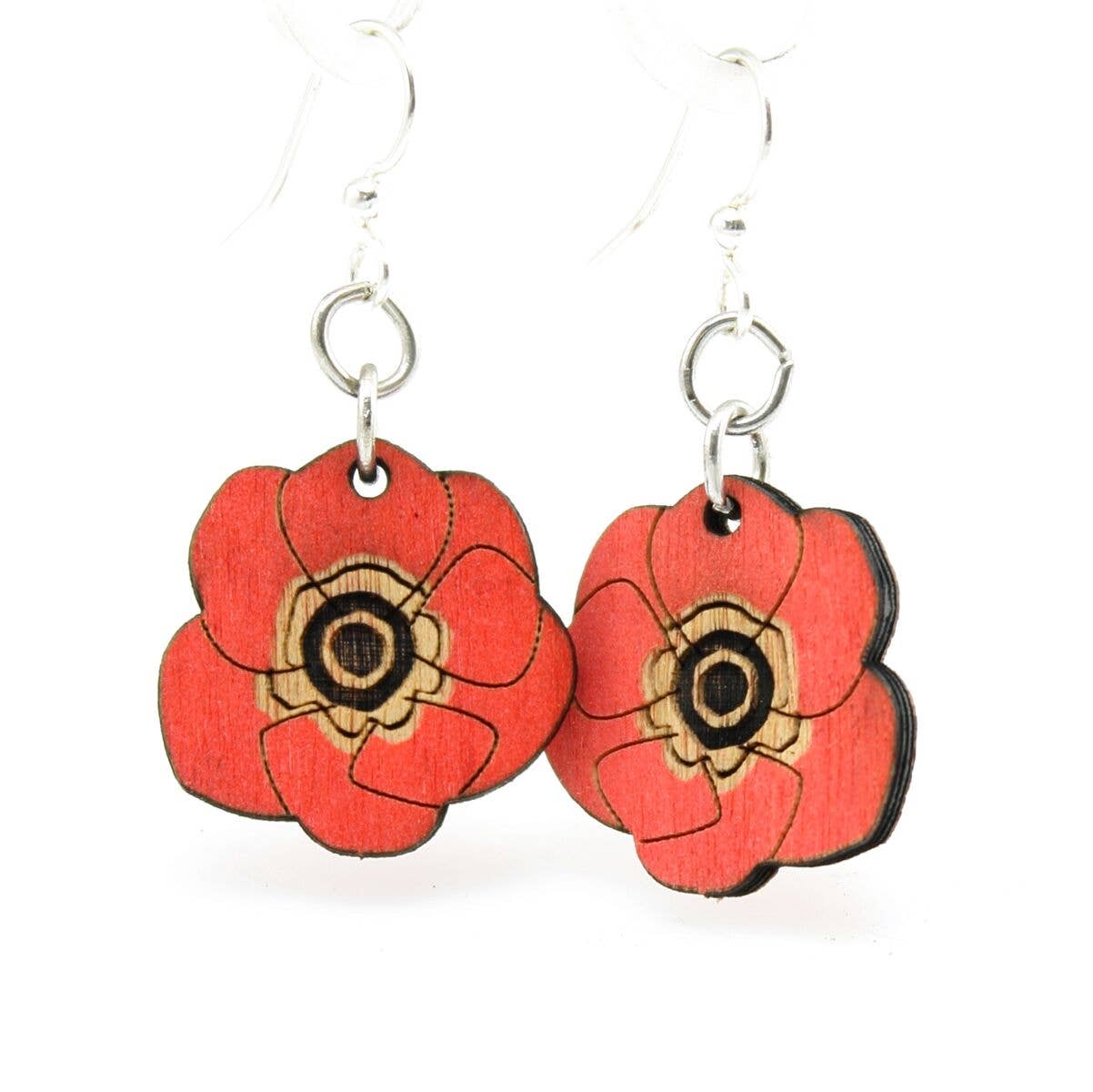 Poppy Flower Blossoms Earrings~Green Tree Jewelry